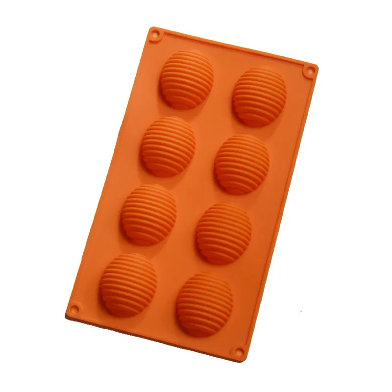 Eggs shape Chocolate Mold 8 Hole Cocoon Diy Silicone Jelly Pudding Mold Large Kitchen Baking Mould Handmade Soap Ice Tray