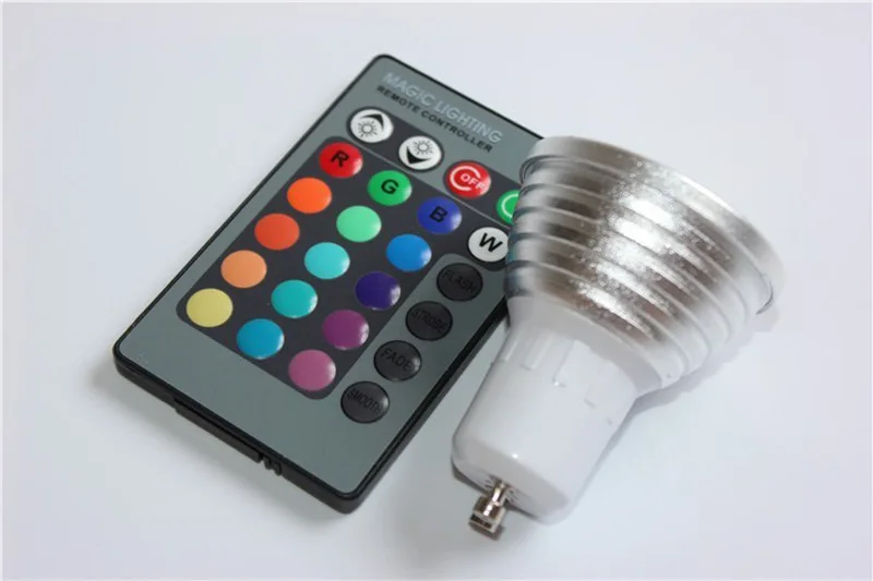 LED Bulb Lamp 5W GU10 E27 E14 MR16 B22 16 Color Change Lamp RGB spotlight 85-265V for Home with IR Remote led spot  1pcs