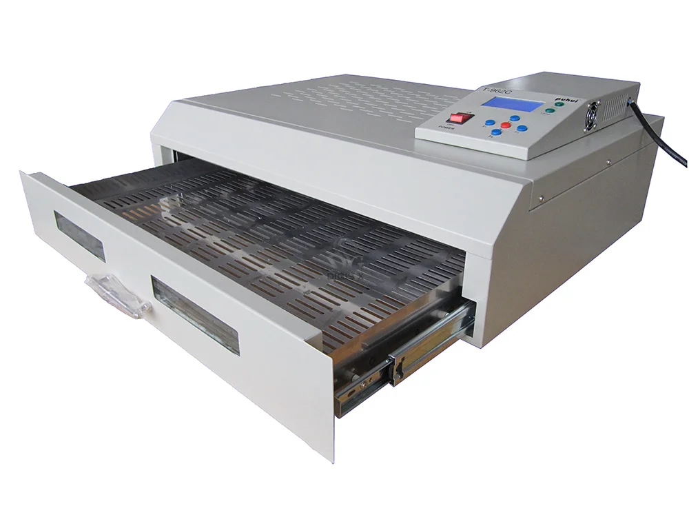 Máquina de horno de soldadura por reflujo, calentador IC infrarrojo de T-962C, 2500 W, 400x600mm, RH