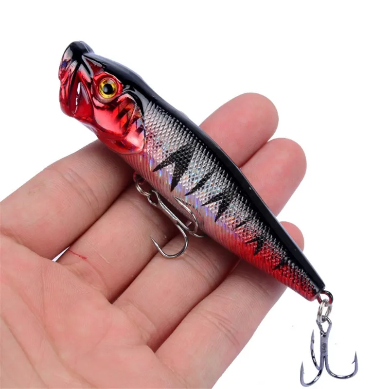 1Pcs 8cm 12g Popper Fishing Lures Topwater  Isca Artificial Fishing Bait Crankbait Wobblers Pesca Hooks Bass Carp Fishing