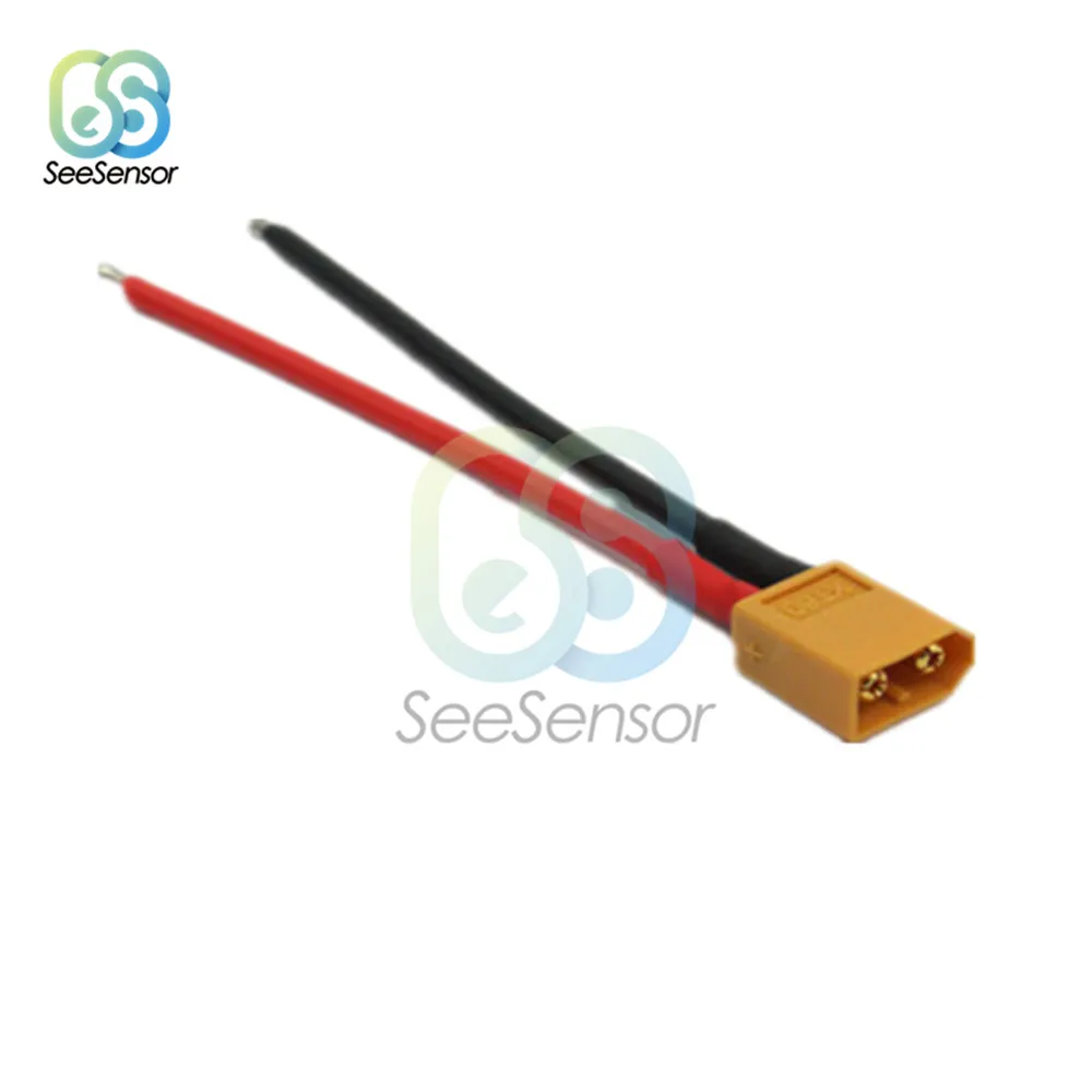 2 pz 1 pz XT60 connettore batteria maschio femmina presa con adattatore giunto in silicone 14 AWG cavo 10cm cavo fai da te elettronico