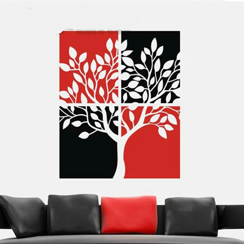 Eco-friendly hand painted trees wall mural art stickers removable vinyl home decoration wall decals stickers