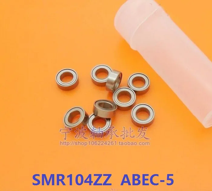 50pcs ABEC-5 SMR104ZZ SMR104 ZZ Stainless steel ball bearing Miniature 4x10x4 mm Shielded Deep Groove Ball Bearing 4*10*4mm