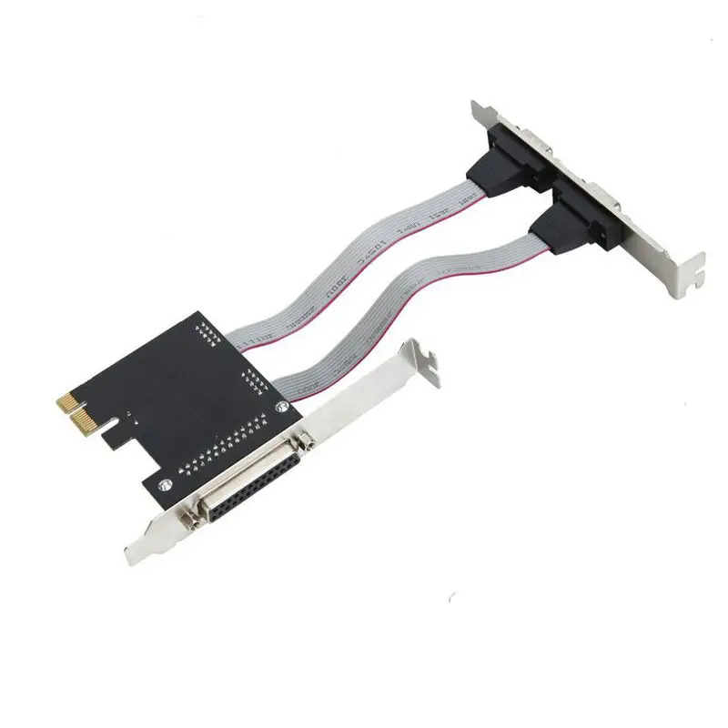 High qualtiy  PCI express 2 Serial and 1 parallel port riser  Card RS232 Printer  PCIe PCI-e adapter Moschip 9900