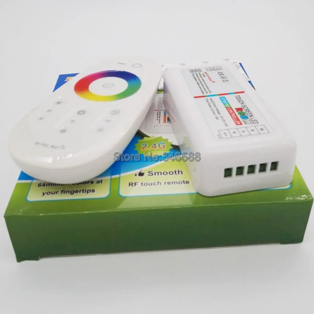 DC 12V 24V 24A 288W RGBW LED Controller 2.4G RF Touch Screen Remote Control 6A per Channel for RGBW LED Strip Tape