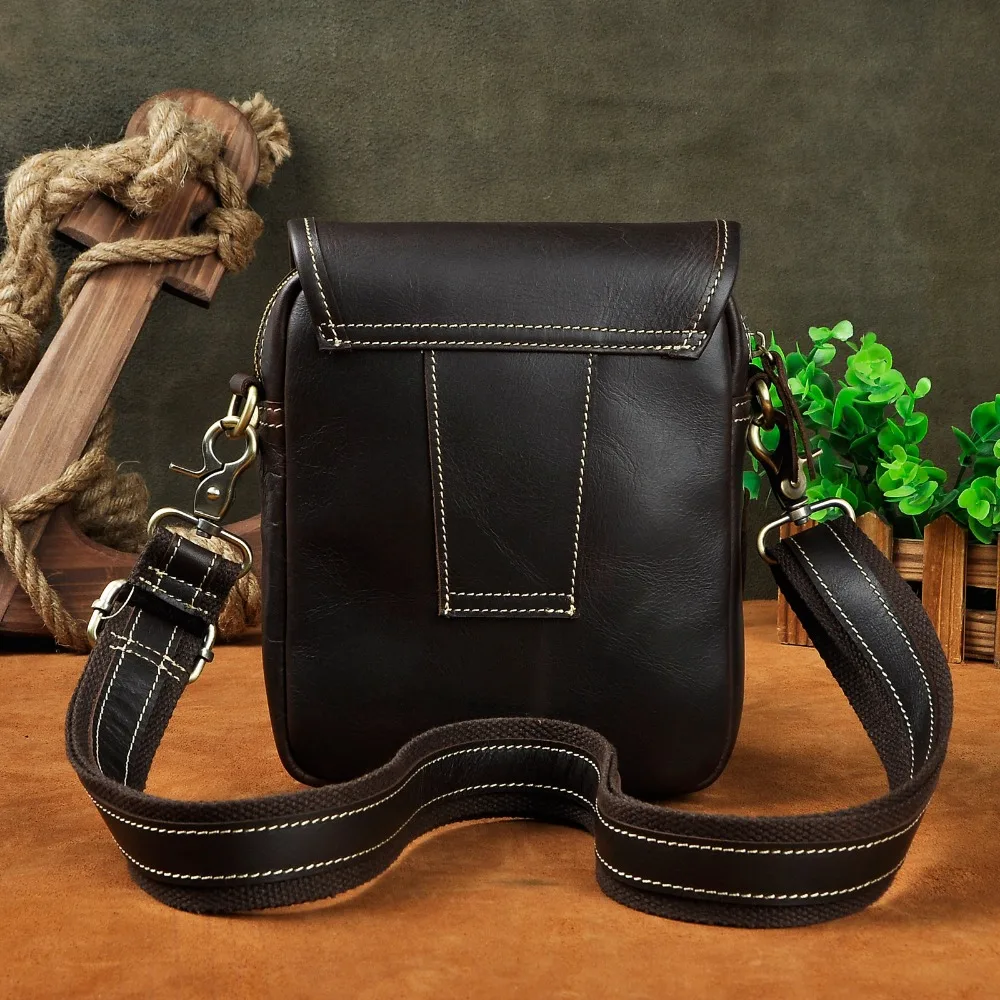 Natural Leather Men Design Casual Multi-function Messenger Crossbody Bag Fashion Fanny Waist Pack Belt Bag Phone Pouch Male 1168