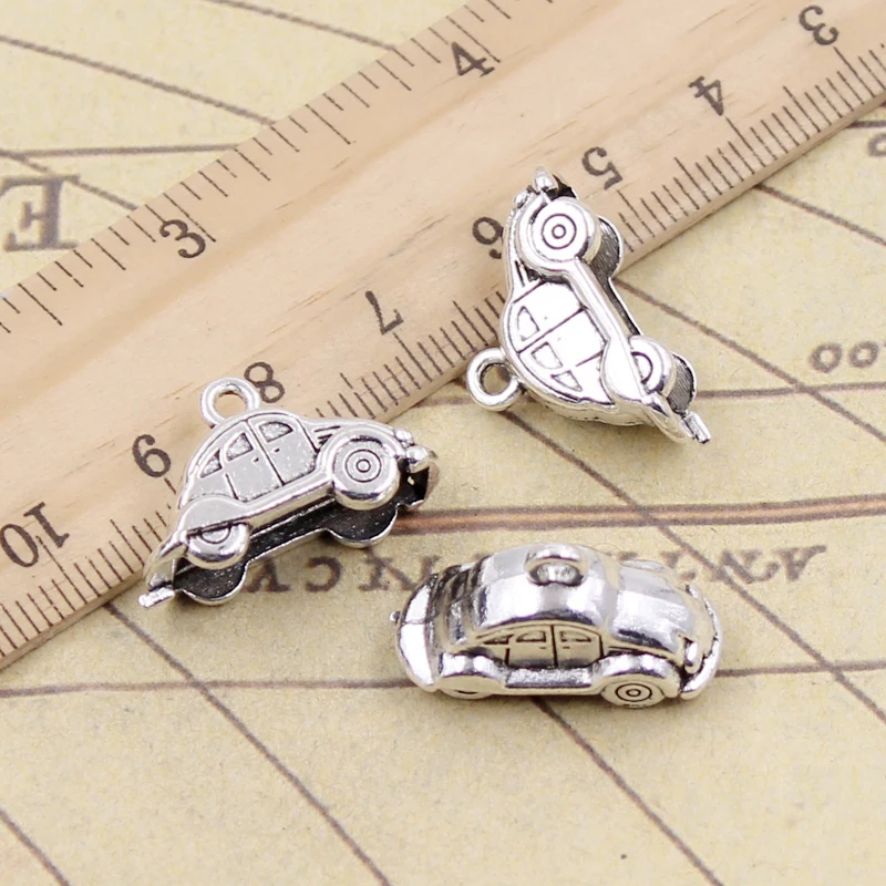 10 sztuk Charms 3D samochodu 23x15mm tybetański brąz srebrny kolor wisiorki antyczny tworzenia biżuterii DIY Handmade Craft