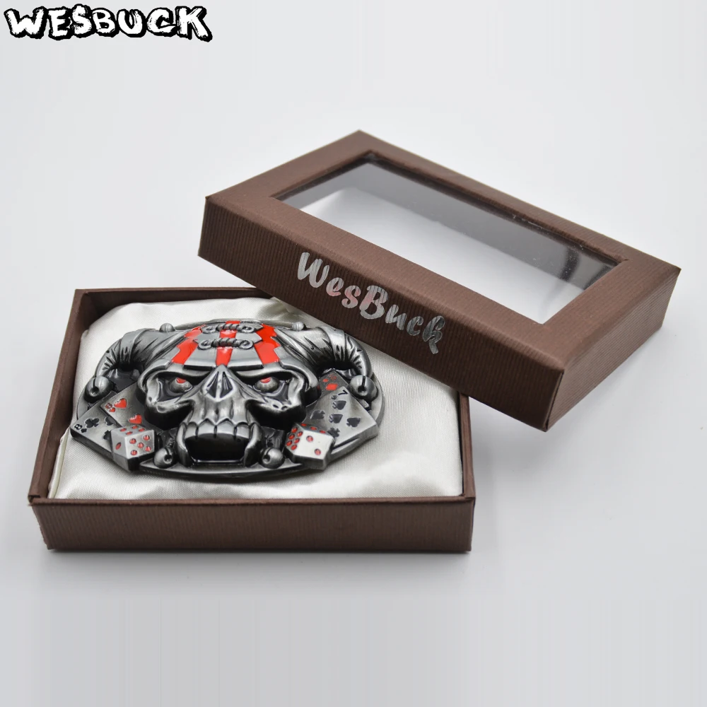 WesBuck Brand Belt Buckles New Style Skull Cowboy Belt Buckle Cowboy Cowgirl Belt Head