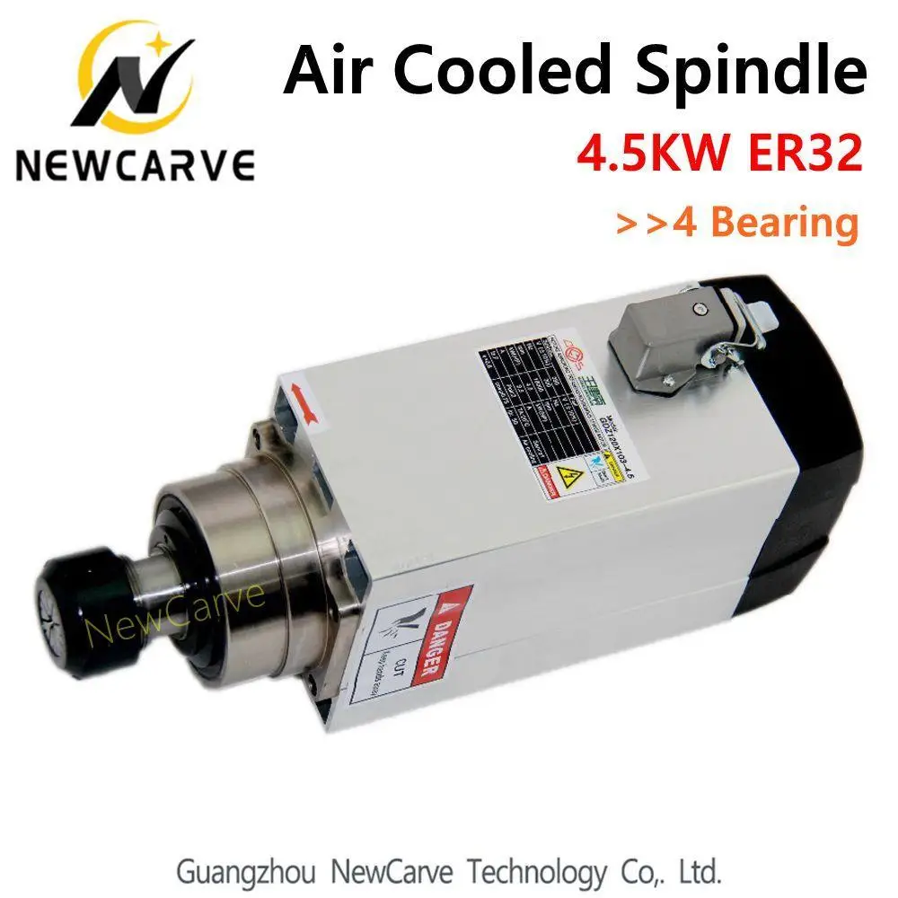 

4.5KW Air Cool Spindle Motor 380V With 4pcs Bearing 18000rpm GDZ120*103-4.5 Newcarve