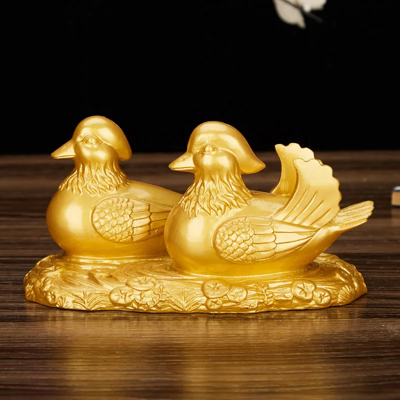 

Luxury Couples Mandarin Duck Birds Ornaments Resin Animal Figurines Home Furnishing Decoration Crafts Wedding Gift Accessories