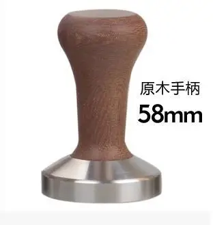 FeiC (Wooden Handle 58mm)Generic Stainless Steel Coffee Tamper Barista Espresso Tamper Base Coffee Bean Press