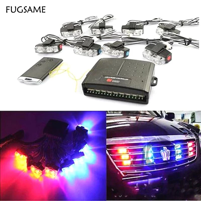 

FUGSAME 48W Wireless Strobe DRL Car Warning Light Fireman Caution pilot Lights Parking Running Lights Car Styling Police lights