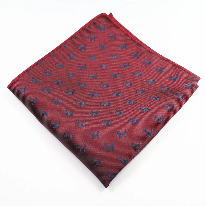 RBOCOTT Novelty Animal Pocket Squares Men's Fashion Blue Handkerchief 22cm*22cm Hanky For Business Party Suit Accessories