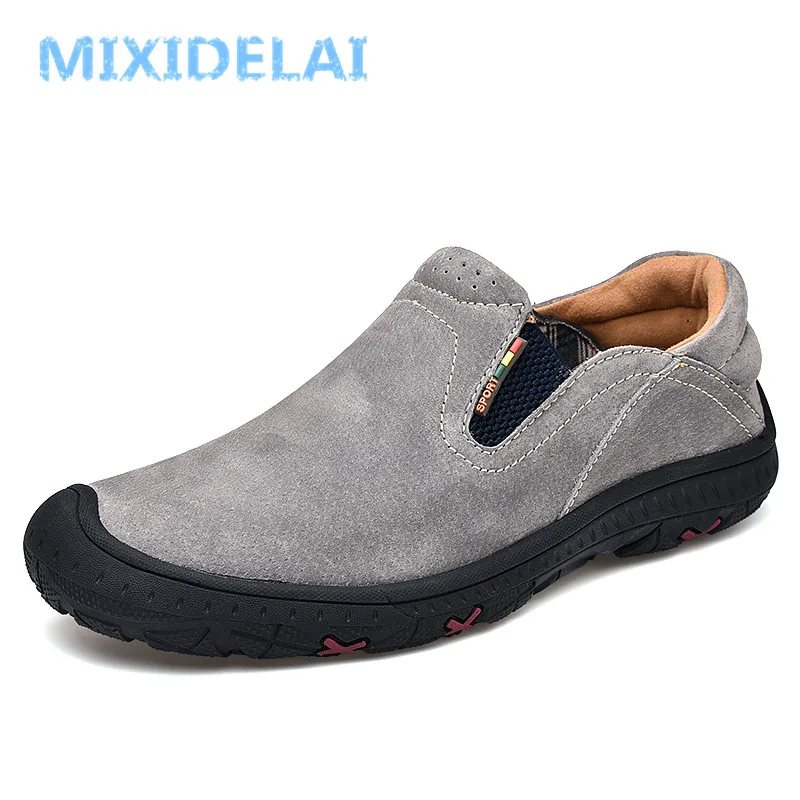 MIXIDELAI Moccasins Male Loafers For Men Shoes Slip On Flats Genuine Leather Driving Walking Soft Footwear Quality Spring Boat