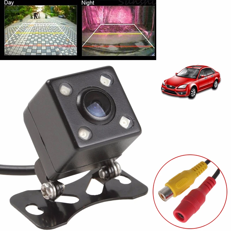 

Universal Waterproof Rear View Camera Wide Angle Car Back Reverse Camera CCD 4 LED Light Night Vision Parking Assistance