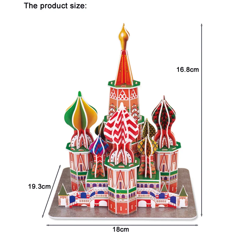 3D Puzzles Saint Basil\'s Cathedral Builing Model Educational Toy for Kids 3D Dimensional Jigsaw Puzzle Toys for Christmas Gift