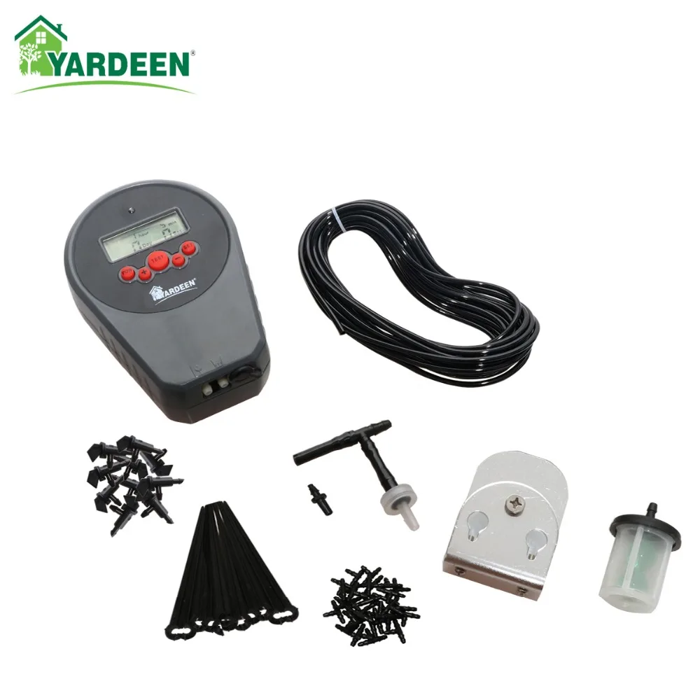 

Graden Pump Drip Irrigation System LCD Display Digital Water Timer Controller Gardening Spray with Adjustable Sprinkler