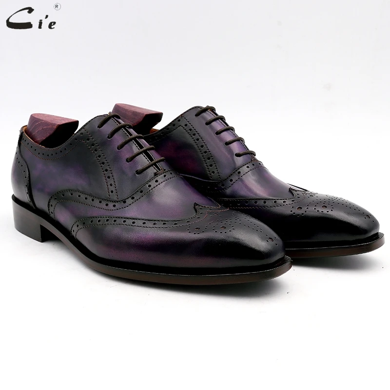 cie men dress shoes leather patina brown men office shoe genuine calf leather outsole men suits formal leather handmade No.6