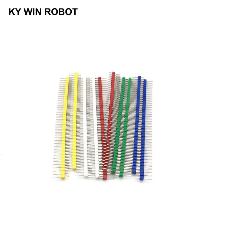 10pcs Pin Header Connector Male 2.54mm Pitch Pin Header Strip Single Row 40 pin Connector Kit for PCB board