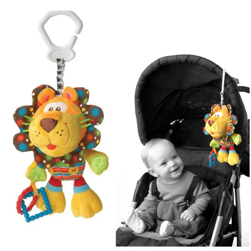 Baby Gift Quality Unisex Toys Cute Kids Soft Giraffe Plush Baby Animal Model Handbells Rattle Handle Developmental Stuffed WWJ11