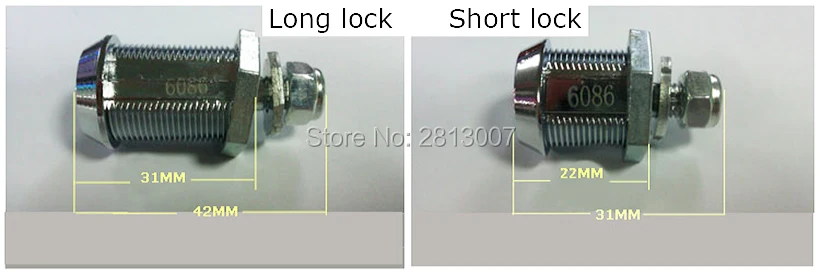 Door Lock for Arcade Games Machine, Cam Lock, alta qualidade, gaveta, One Lock, 2 Pcs Key, 22mm, 31mm