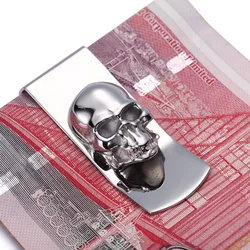 Brand New 2022. Wzory czaszek Mężczyźni Sliver Money Clip Slim Pocket Purse Cash Holder Card Organizer Men Women Wallet