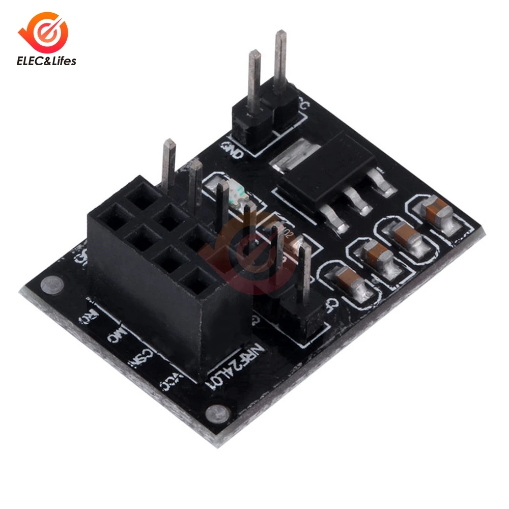 5Pcs Socket Adapter Plate Board For 8 Pin NRF24L01 Wireless Module Transceiver Module 51 AMS1117