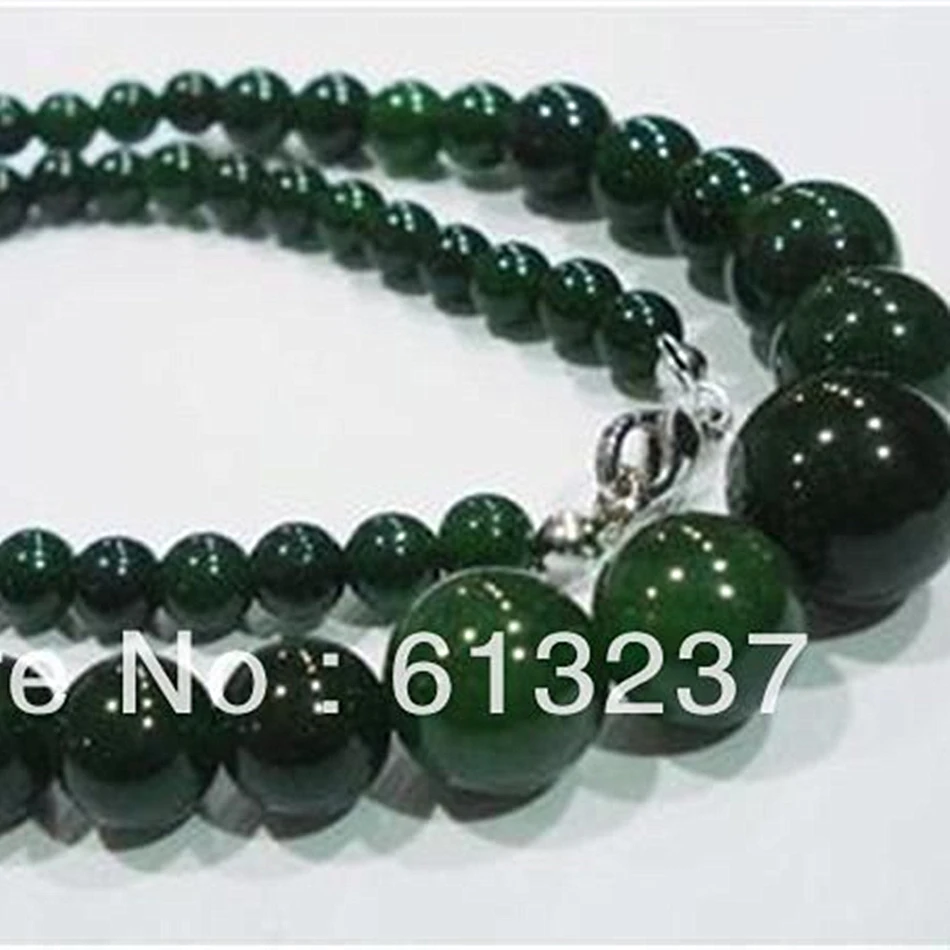 Round dyed green 6-14mm natural stone chalcedony jades beads strand necklace high grade women chain jewelry 18inch MY4329