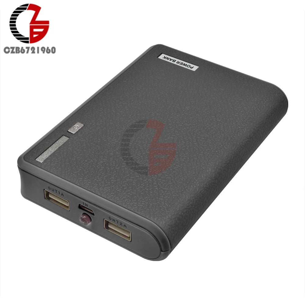 20000mAh 4X 18650 Power Bank Case Holder 5V 1A 2A Dual USB Mobile Power Charger Charging DIY Box Shell for iPhone Android Phone