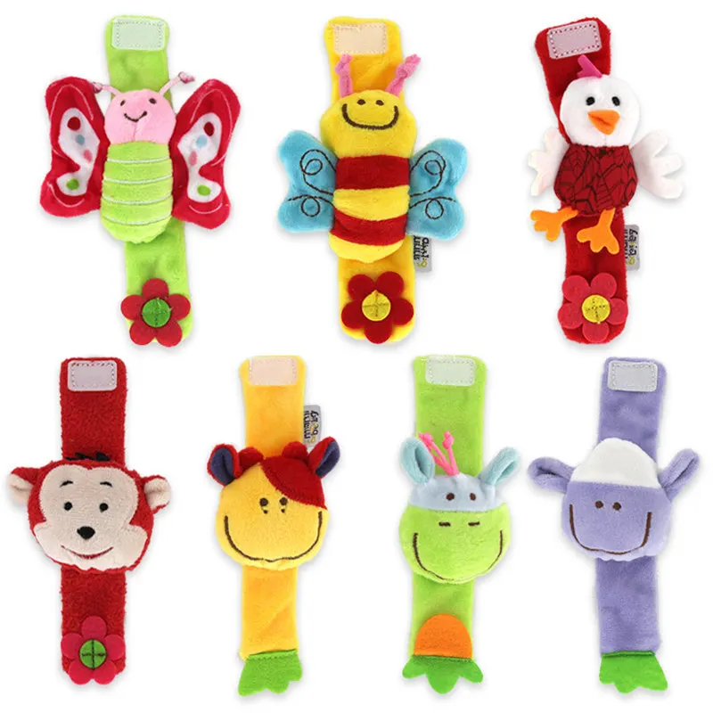 Cartoon Baby Toys 0-12 Months Soft Animal Baby Rattles Children Infant Newborn Plush  Baby Toy Wrist Strap for children gift