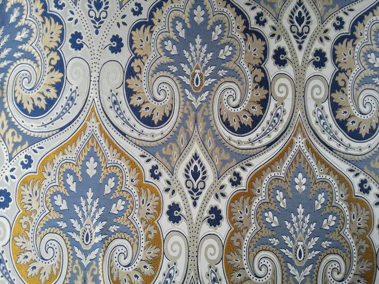 Classico Blu Paisley Jacquard Damascato Tessuto Tappezzeria Divano Poltrona Mobili Panno di Interni Tessuti 140 centimetri di Larghezza di Vendita