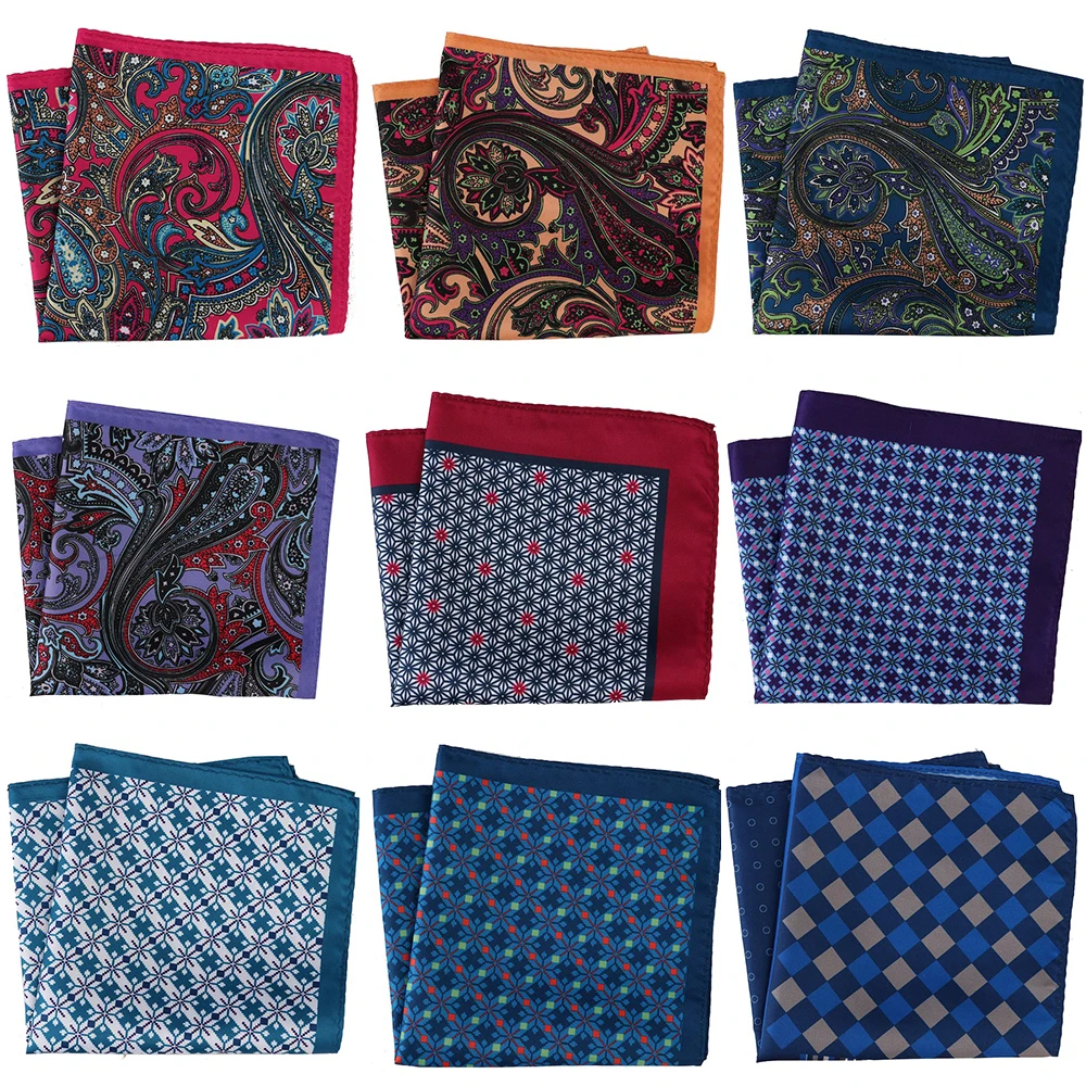 Tailor Smith New 30x30cm Pocket Square Paisley Pocket Square Fashion Men Handkerchief Floral Strip Handkerchief Pocket Men