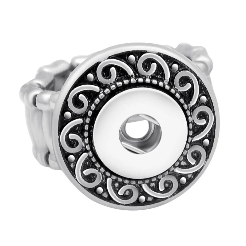 hot sale JZ0010 Elegant Round Metal snap rings trendy flexible fit 12MM&18MM snap buttons DIY fittings wholesale women