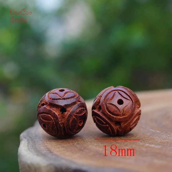 10mm 12mm 15mm 18mm Natural Red Sandalwood Carved Circle Beads Mala Beads Japa Bead Bracelet Jewellry Findings DIY Accessories