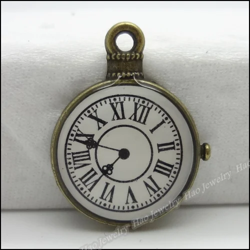

24pcs Vintage Charms Clock Pendant Antique bronze Zinc Alloy Fit Bracelet Necklace DIY Metal Jewelry Findings
