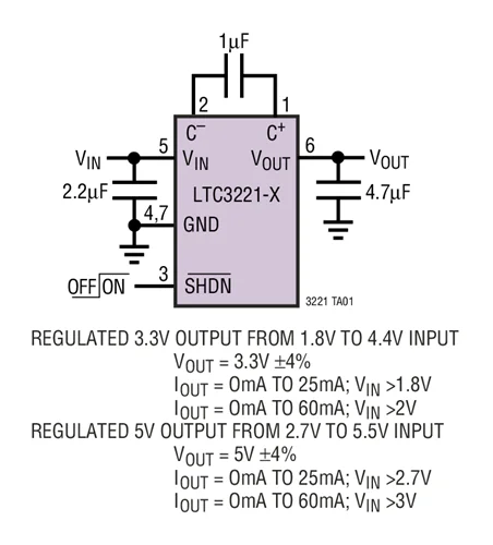 LTC3221EDC LTC3221EDC-3.3 LTC3221 - Micropower, Regulated Charge Pump in 2 x 2 DFN