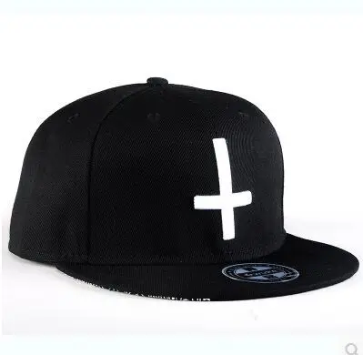 2015 New Fashion Men Women Cross Printing Leisure Baseball Cap Hip Hop Cap Flat along Snapback Cap Skateboard Cap bone