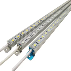 Barra de luz LED resistente al agua, IP68, cc de 12V, 50cm, SMD 5050, tira de luz LED rígida para piscina, cocina, debajo del gabinete