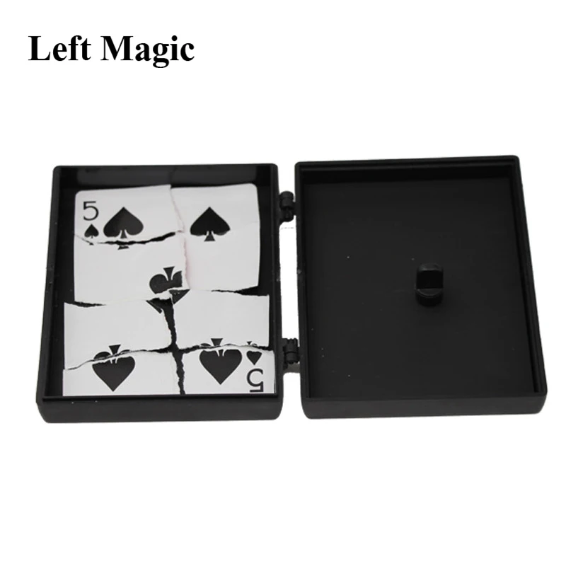 Surprise Restore Box Magic Tricks Black Plastic Box Broken Paper Card Case Close-Up Magic Tricks Props Toys For Children Adult