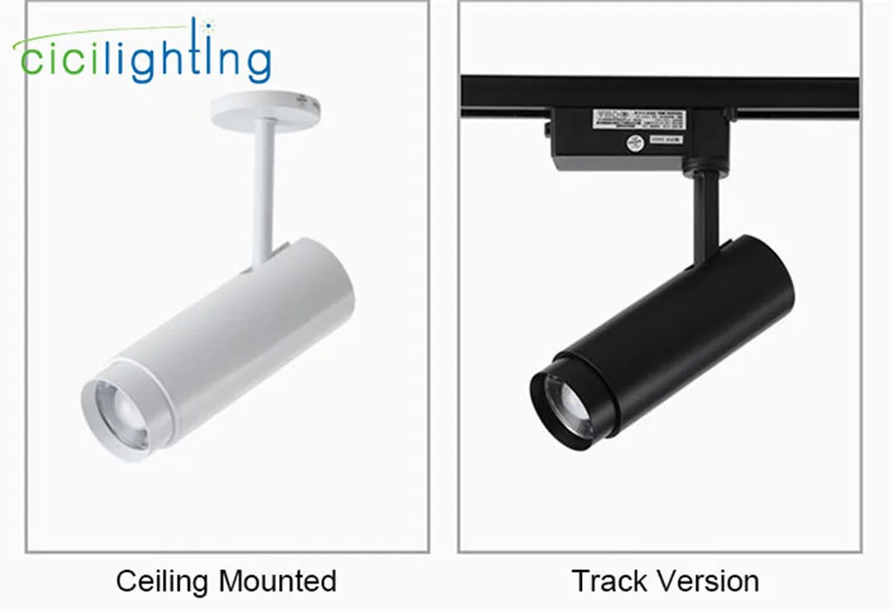 Modern Zoom led Track Lights Rail Mounted cob Spotlights Black Adjustable Focus Ceiling Spot Light Spotlight Industrial Lamp