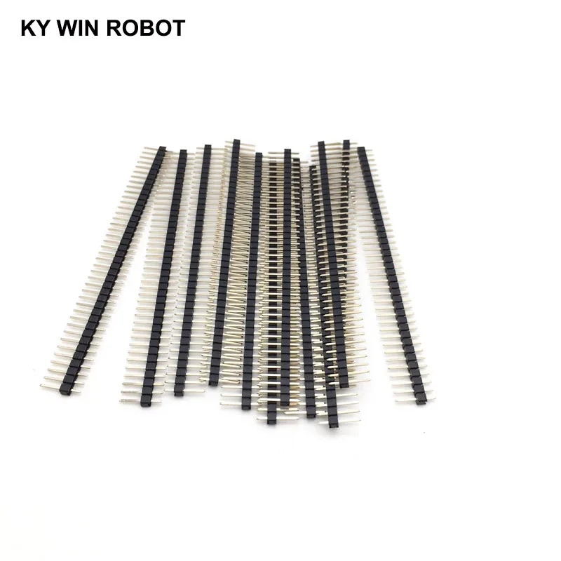 Gold-plated copper 10PCS 40Pins 2.54mm Single Row Straight Male Pin Header Strip For PCB 10pcs/lot