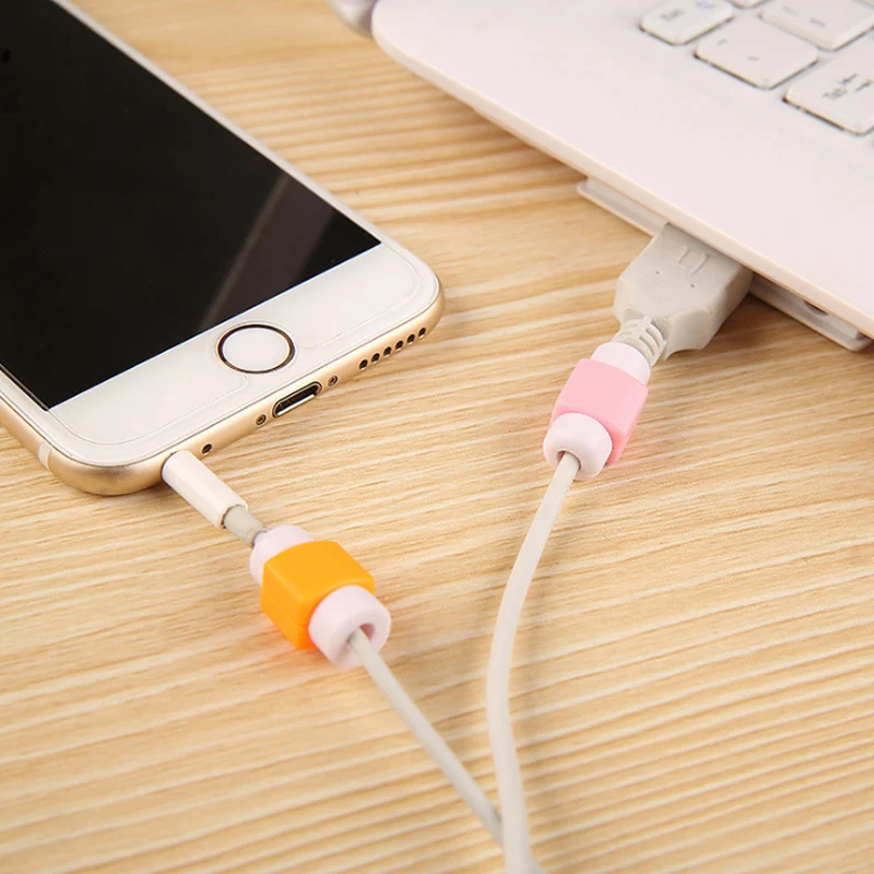 1000pcs/lot Wholesale Candy Color Universal Charger Cable Protector Cover for Earphone for iPhone Cable Winder