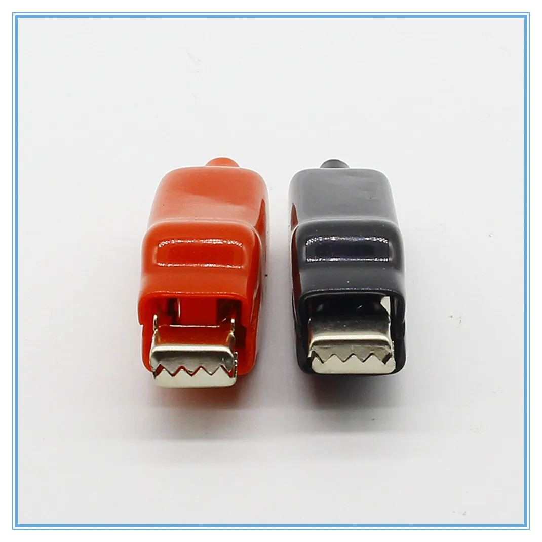 2PCS 20A Alligator Clips Double-end USB Charging Battery Crocodile Clips for Electrical Jumper Wire Test Clip Red Black