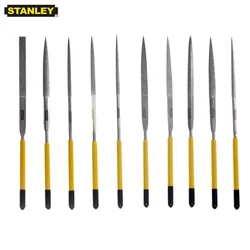 Stanley 10pcs diamond mini needle file set polishing tools 150 grit sharpening tool assorted files kit for metal glass aluminum