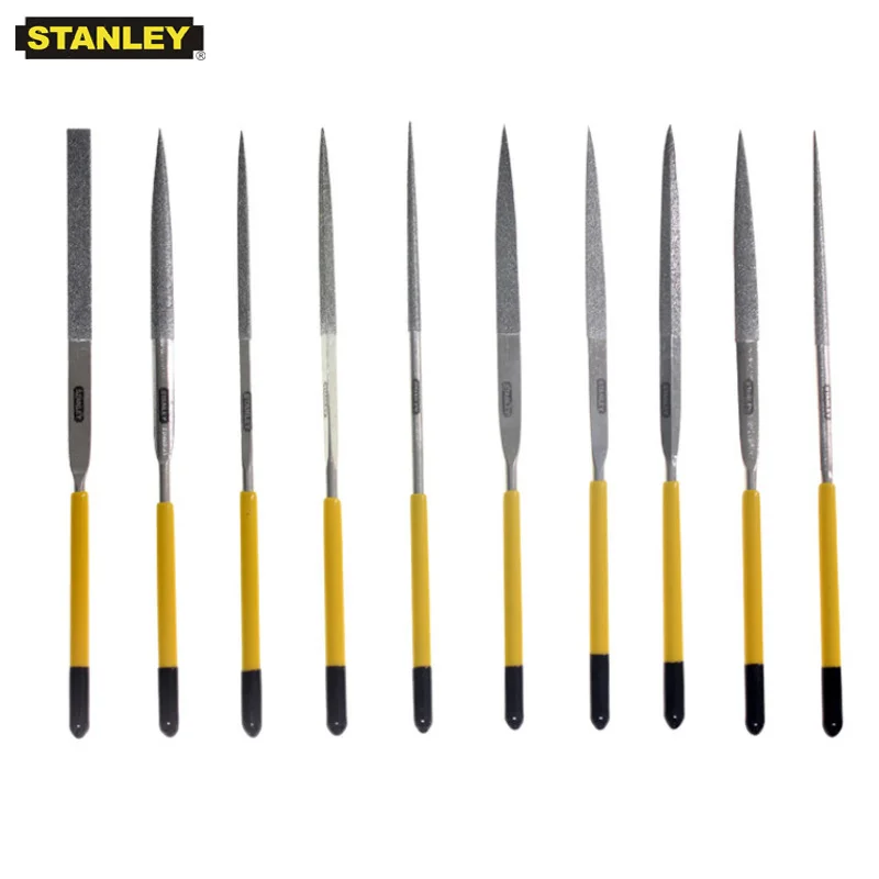 Stanley-mini Diamond Needle File Grupo Ferramentas de Polimento Grit 150 Ferramenta de Afiação Kit Sortido para Metal Vidro Alumínio 10 Peças