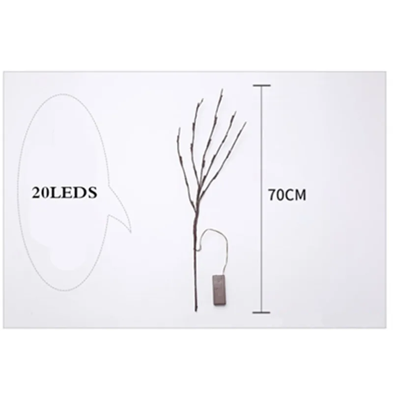 Coquimbo 20 Bulbs LED Willow Branch Lamp Battery Powered Natural Tall Vase Filler Willow Twig Lighted Branch For Home Decoration