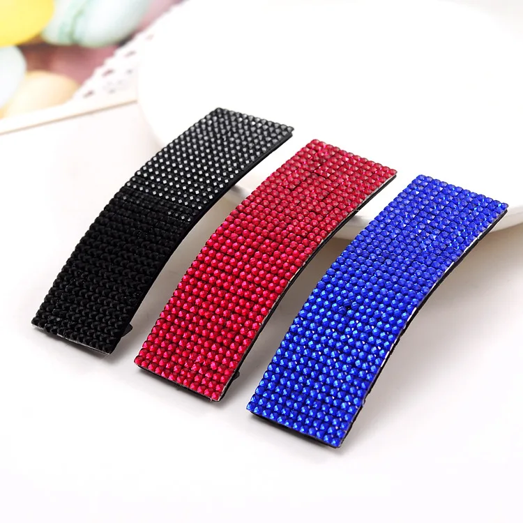 

Fashion Women Simple BB clip large bangs clip rectangular side clip Korean full diamond hair accessories