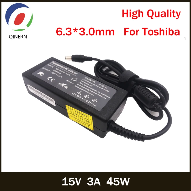 

QINERN 15V 3A 45W 6,3*3,0mm AC зарядное устройство для ноутбука Toshiba PA3241U-2ACA PA2450U PA3049U-1ACA портативный адаптер питания