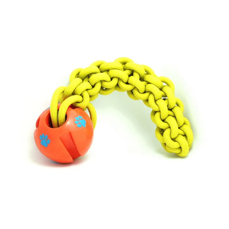 CAITEC Dog Toys Chewing Ball with Rope Tough Durable Floatable Great for Tossing and Chasing Interactive Pet Toy