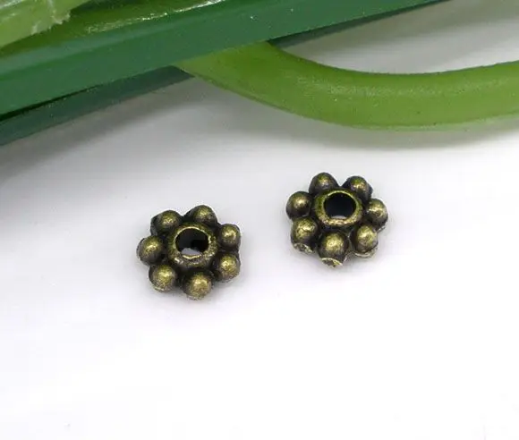 

DoreenBeads Retail 1000 PCs Bronze Tone Tiny Daisy Spacers Beads 4MM Findings